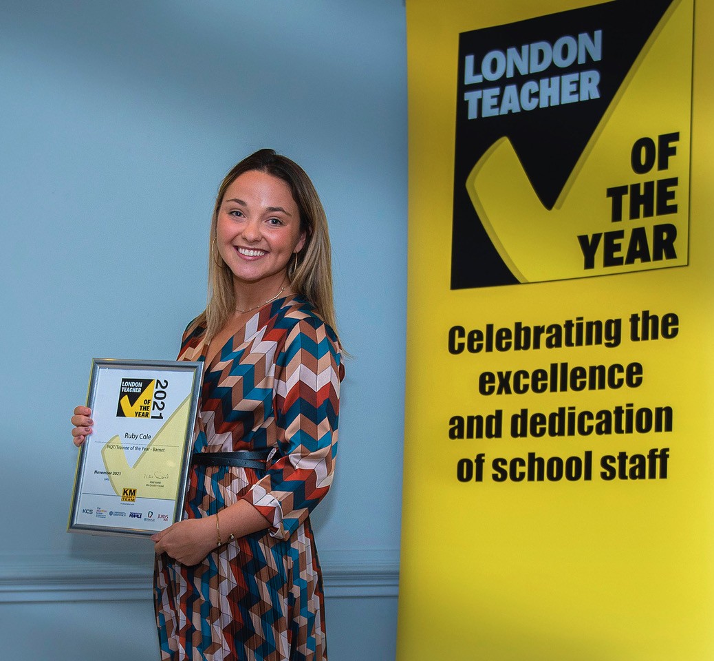 Ruby Cole, specialist tutor and coach, London Teacher of the Year Award 2021.